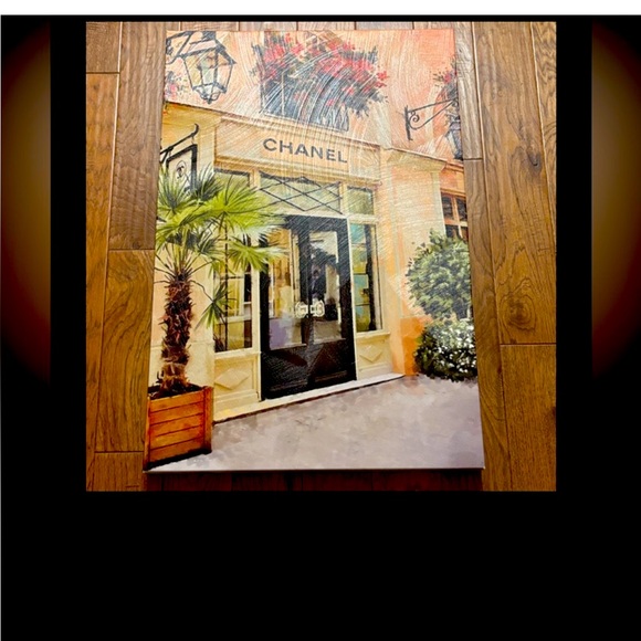 CHANEL Other - CHANEL Elegant Storefront Canvas with Green and Black Accents